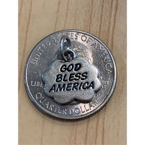 .925 God Bless America Sterling Silver Jewelry Charm